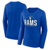 Los Angeles Rams Women's Plus Size Foiled Play Long Sleeve T-Shirt - Royal discount