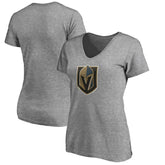 Vegas Golden Knights Women's Primary Logo V-Neck T-Shirt Gray