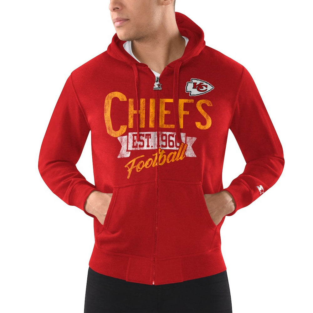 Kansas City Chiefs Starter Domestic Post Season Full-Zip Hoodie - Red discount