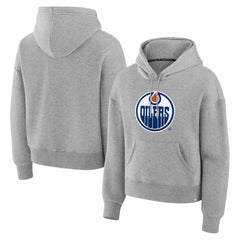 Edmonton Oilers Fanatics Women's Essential Hoodie Heather Gray