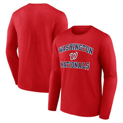 Washington Nationals Logo Athletic Heart & Soul Long Sleeve T-Shirt - Red