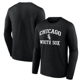 Chicago White Sox Logo Athletic Heart & Soul Long Sleeve T-Shirt - Black