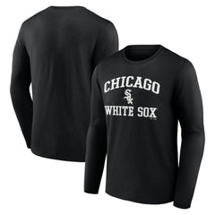 Chicago White Sox Logo Athletic Heart & Soul Long Sleeve T-Shirt - Black