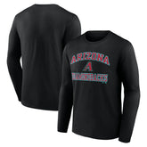 Arizona Diamondbacks Logo Athletic Heart & Soul Long Sleeve T-Shirt - Black