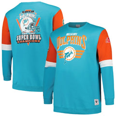 Miami Dolphins Big & Tall Fleece Pullover Sweatshirt - Aqua cheap