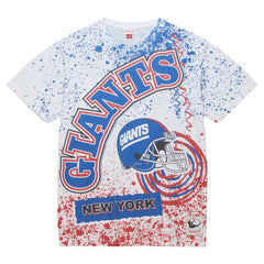 New York Giants Big & Tall Allover Print T-Shirt - White sale