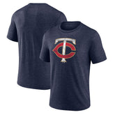 Minnesota Twins Official Logo Tri-Blend T-Shirt - Heather Navy