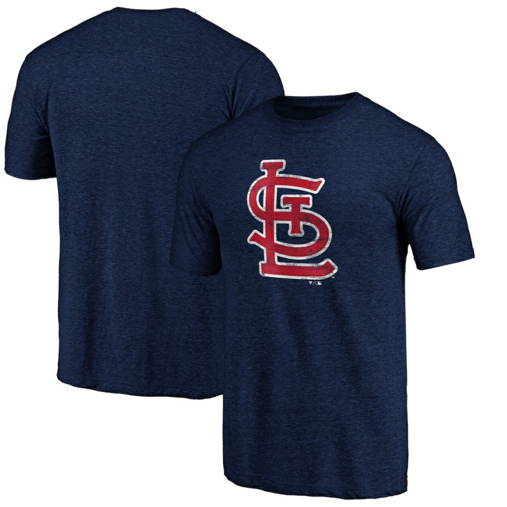 St. Louis Cardinals Official Logo Tri-Blend T-Shirt - Navy