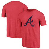 Atlanta Braves Official Logo Tri-Blend T-Shirt - Heather Red