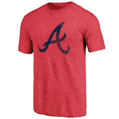 Atlanta Braves Official Logo Tri-Blend T-Shirt - Heather Red