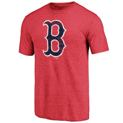 Boston Red Sox Official Logo Tri-Blend T-Shirt - Heather Red