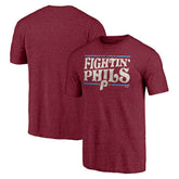Philadelphia Phillies Hometown Collection Fightin' Phils Tri-Blend T-Shirt - Burgundy