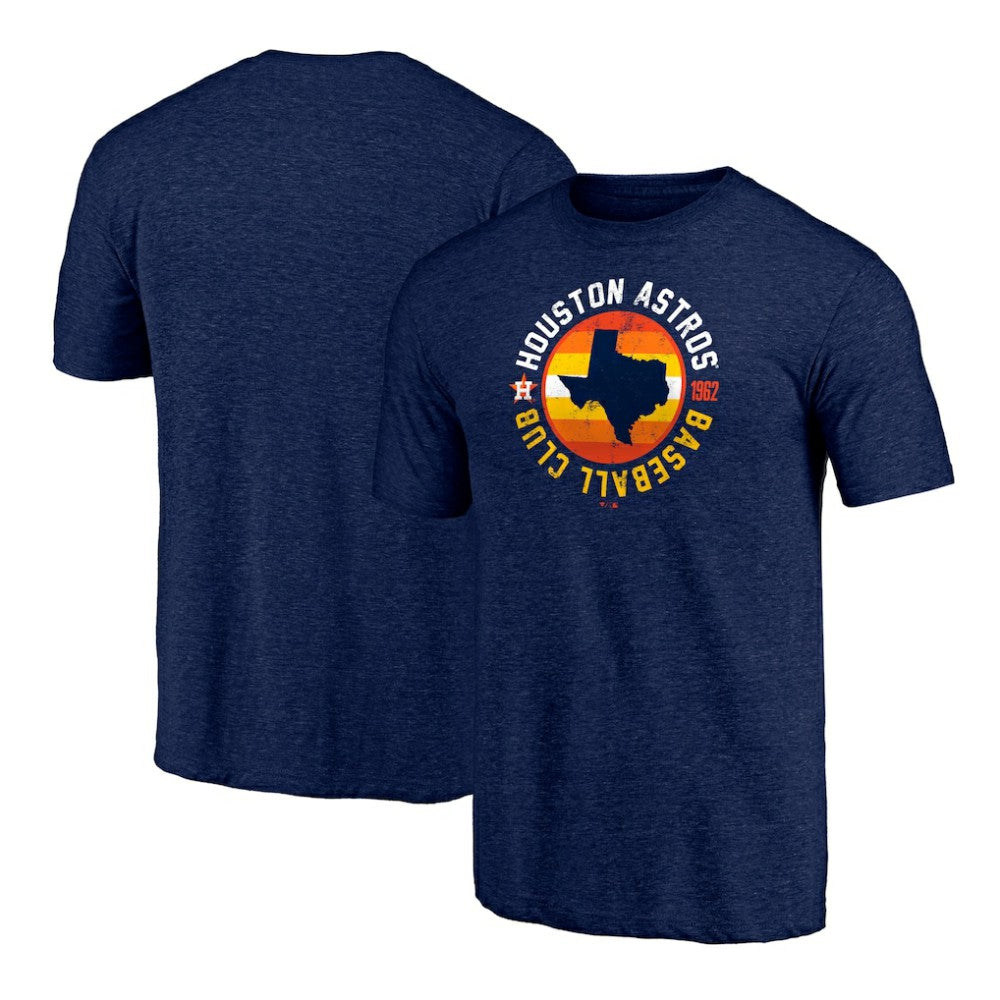 Houston Astros Hometown Collection Texas Seal Tri-Blend T-Shirt - Heather Navy