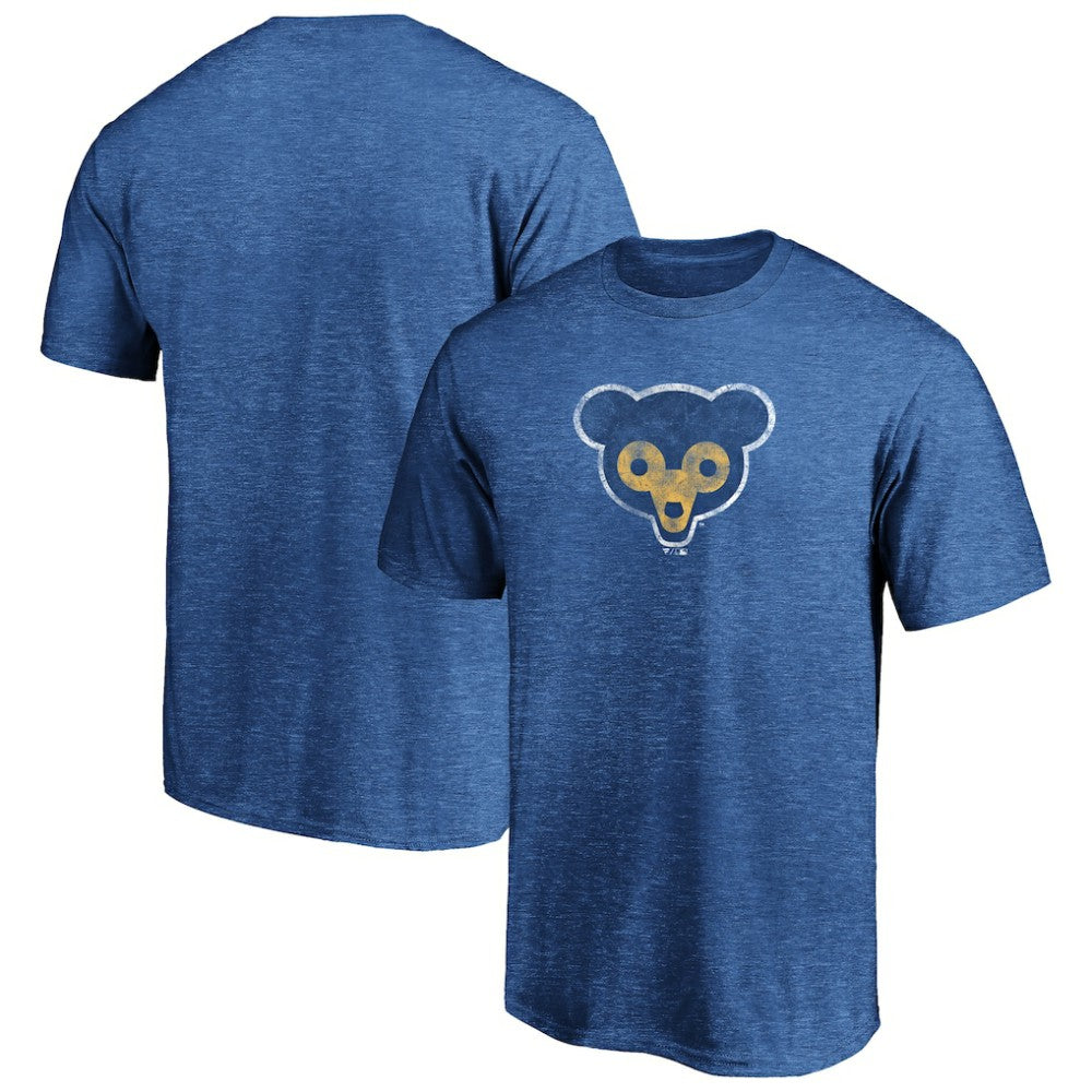 Chicago Cubs Cooperstown Collection Throwback Logo Tri-Blend T-Shirt - Heather Royal