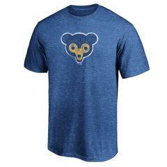 Chicago Cubs Cooperstown Collection Throwback Logo Tri-Blend T-Shirt - Heather Royal