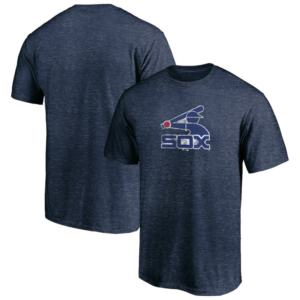 Chicago White Sox Cooperstown Collection Throwback Logo Tri-Blend T-Shirt - Navy