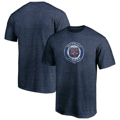 Detroit Tigers Cooperstown Collection Throwback Logo Tri-Blend T-Shirt - Heather Navy
