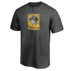 Pittsburgh Pirates Cooperstown Collection Throwback Logo Tri-Blend T-Shirt - Heather Charcoal