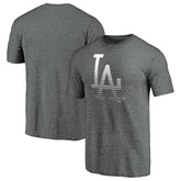 Los Angeles Dodgers Cooperstown Collection Logo Tri-Blend T-Shirt - Heather Gray