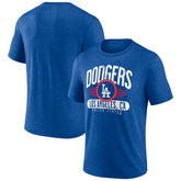 Los Angeles Dodgers Badge of Honor Tri-Blend T-Shirt - Heather Royal