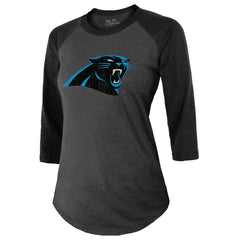 Bryce Young Carolina Panthers Majestic Threads Women's Player Name & Number Tri-Blend 3/4-Sleeve Fitted T-Shirt - Black sale