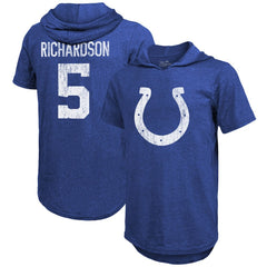 Anthony Richardson Indianapolis Colts Majestic Threads Player Name & Number Tri-Blend Slim Fit Hoodie T-Shirt - Royal cheap