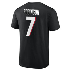 Bijan Robinson Atlanta Falcons Icon Name & Number T-Shirt - Black on sale