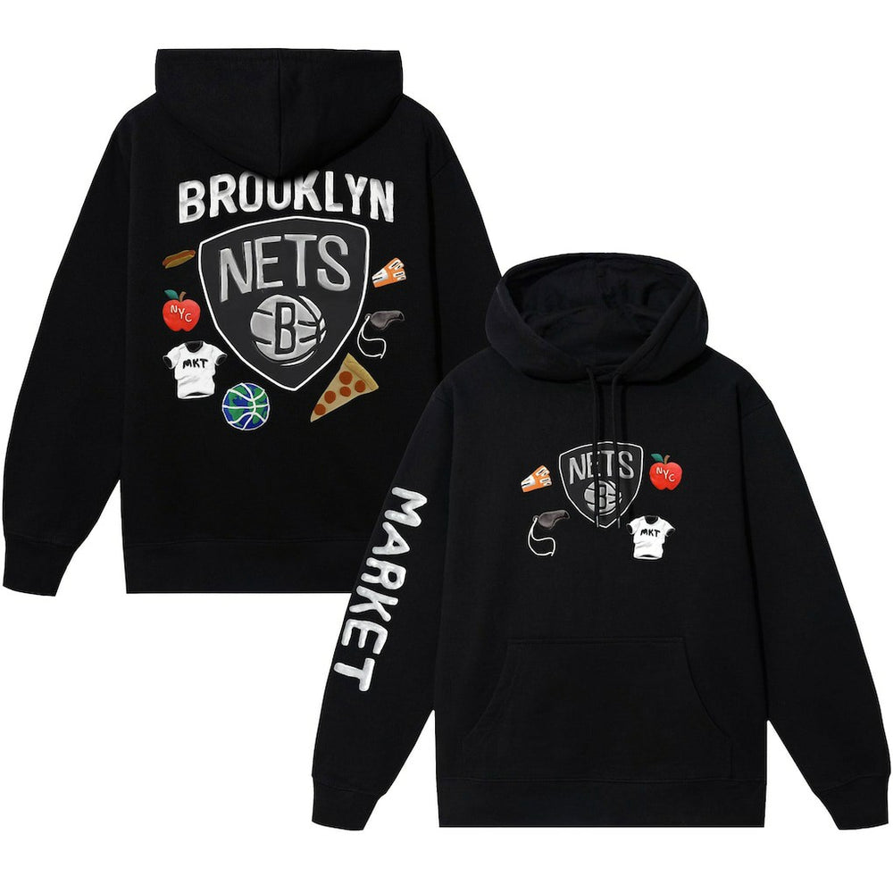 Brooklyn Nets NBA x MARKET Unisex Claymation Pullover Hoodie - Black sale