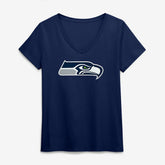 Seattle Seahawks Logo Athletic Women's Primary Logo V-Neck T-Shirt - College Navy cheap