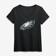 Philadelphia Eagles Logo Athletic Women's Primary Logo V-Neck T-Shirt - Black outlet