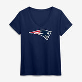 New England Patriots Logo Athletic Women's Primary Logo V-Neck T-Shirt - Navy cheap