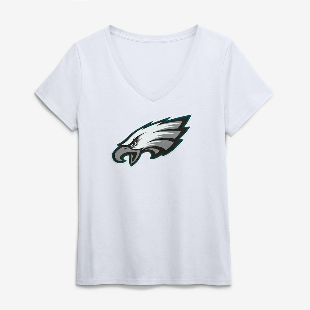 Philadelphia Eagles Logo Athletic Women's Primary Logo V-Neck T-Shirt - White cheap