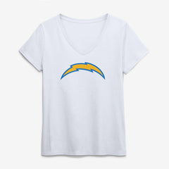 Los Angeles Chargers Logo Athletic Women's Primary Logo V-Neck T-Shirt - White outlet