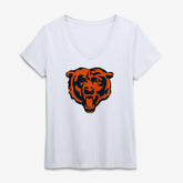 Chicago Bears Logo Athletic Women's Primary Logo V-Neck T-Shirt - White on sale