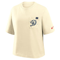 Los Angeles Dodgers Women's City Connect Pocket Boxy T-Shirt - Cream | Nike