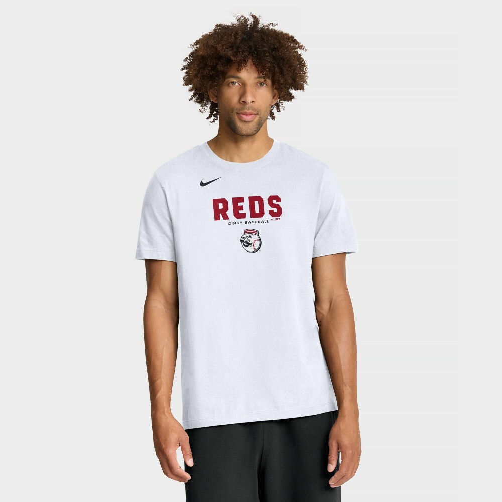 Cincinnati Reds Bold Team Name T-Shirt - White | Nike