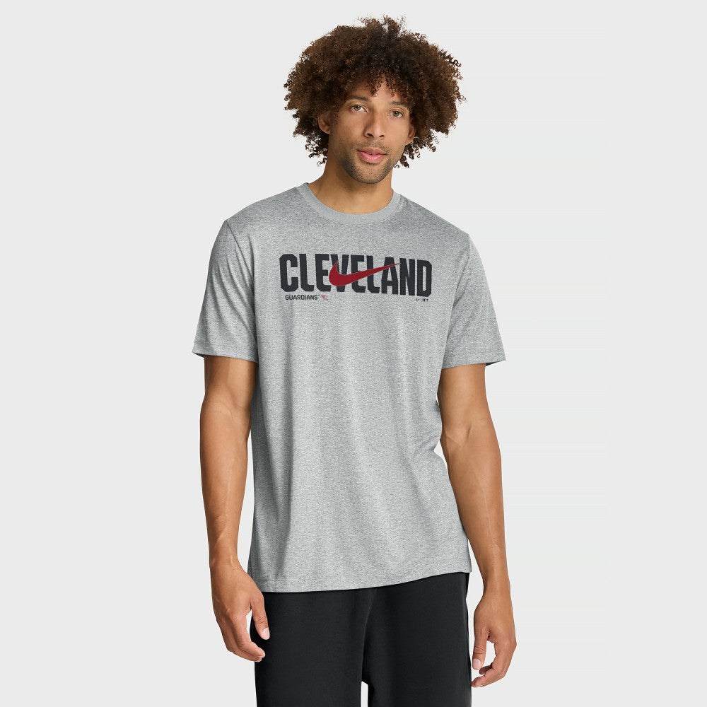 Cleveland Guardians Swoosh Legend Dri-FIT T-Shirt - Heather Gray | Nike