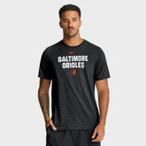 Baltimore Orioles Stacked Tri-Blend T-Shirt - Heather Black | Nike