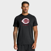 Cincinnati Reds Tri-Blend Logo T-Shirt - Black | Nike