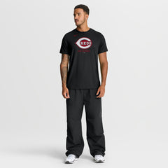 Cincinnati Reds Tri-Blend Logo T-Shirt - Black | Nike