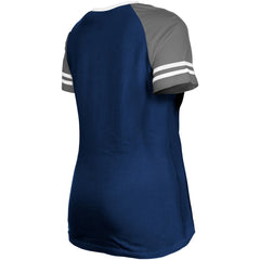 Dallas Cowboys New Era Women's Raglan Lace-Up T-Shirt - Navy cheap