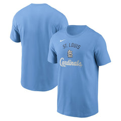 St. Louis Cardinals Early Innings Stack T-Shirt - Light Blue | Nike