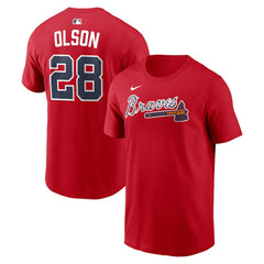 Matt Olson Atlanta Braves Home Name & Number T-Shirt - Red | Nike