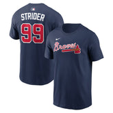 Spencer Strider Atlanta Braves Name & Number T-Shirt - Navy | Nike
