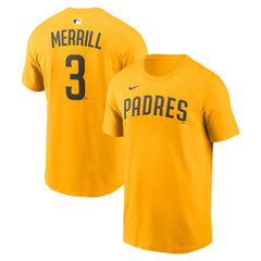 Jackson Merrill San Diego Padres Name & Number T-Shirt - Gold | Nike