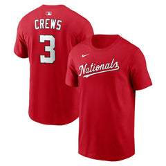 Dylan Crews Washington Nationals Home Name & Number T-Shirt - Red | Nike