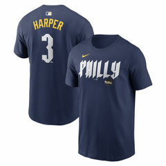 Bryce Harper Philadelphia Phillies City Connect Name & Number T-Shirt - Navy | Nike