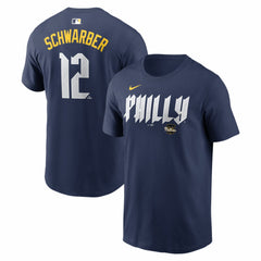 Kyle Schwarber Philadelphia Phillies City Connect Name & Number T-Shirt - Navy | Nike