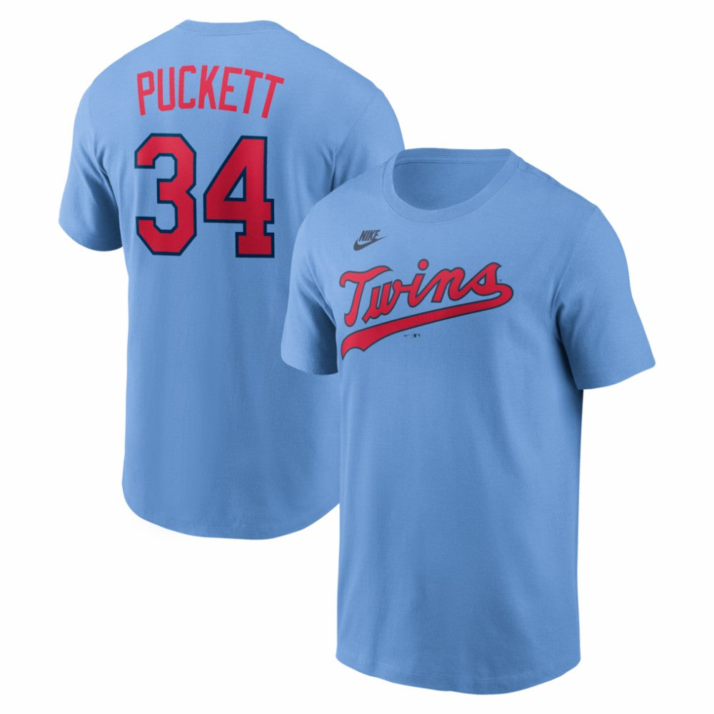 Kirby Puckett Minnesota Twins Cooperstown Collection Name & Number T-Shirt - Light Blue | Nike