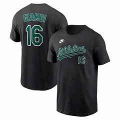 Jason Giambi Athletics Cooperstown Collection Name & Number T-Shirt - Black | Nike